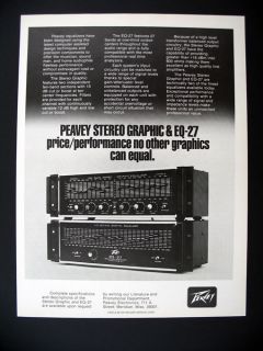 Peavey Stereo Graphic & EQ 27 Equalizer 1980 print Ad
