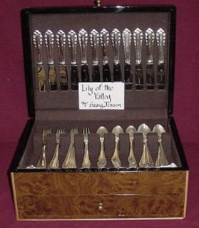   THE VALLEY BY GEORG JENSEN STERLING SILVER FLATWARE SET SERVICE FOR 12