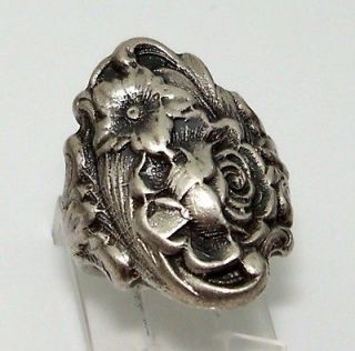 Kirk & Son Rose 1937 Sterling Silver Spoon Ring