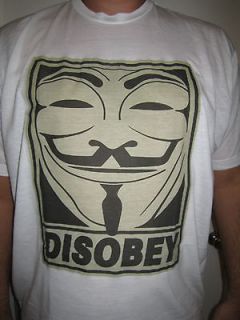 DISOBEY Mask T shirt Anon ANONYMOUS Guy Fawkes OCCUPY 99% 4Chan 9gag