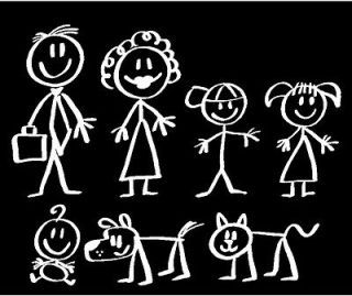Stick People Family Car Decals Stickers #4 COLOR YELLOW