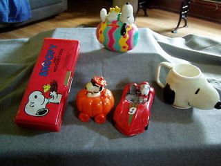 SNOOPY ITEMS PLASTIC CUP, CANDY CONTAINERS, PENCIL BOX