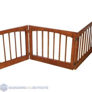 Foldable Double Hinged Shorter 3 Panel Pet Gate 20 1/2H in Rubbed 
