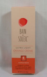 Bain de Soleil Ultra Light Orange Creme SPF 4 Sunscreen 3.5oz *New*