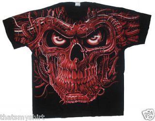 New Authentic Red Terminator Skull Mens T Shirt by Liquid Blue 