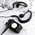 Black Waterproof Swimmer USB  Player FM Radio Built in 4GB+Earphone 