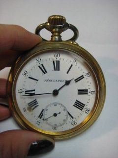 Antique Large Swiss Regulateur Pocket Watch. 15 Rubis. Ancre Ligne 
