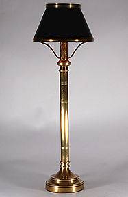 Visual Comfort Edwardian Brass Column Tole Shade Table Lamp 32 high
