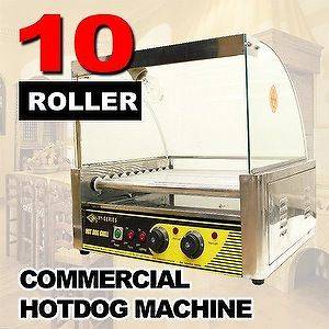 New MTN Commercial Shop Hot Dog 10 Roller Hotdog Grill Machine 27 36 