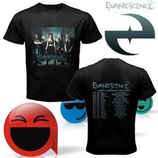 NEW EVANESCENCE TOUR 2012 TWO SIDE BLACK TEE SHIRT S,M,L,XL,2XL SIZE