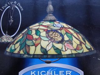 Tiffany Style Pull Up And Down Hanging Lamp  Stained Glass  New by 