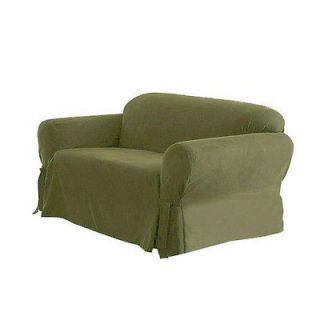 PC Sage Green Soft Micro Suede Couch Sofa Slip Cover New