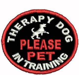 Therapy Dog In Training Vest Patch Pet Support Patches Working Dog
