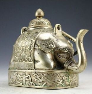 Chinese Rare MIAO Silver Elephant Shape Tea Pot