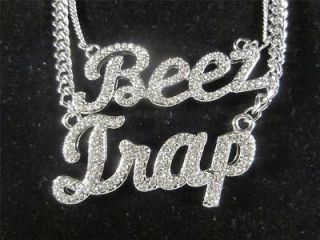   MINAJ BEEZ IN THE TRAP NECKLACE PINK FRIDAY ROMAN 2 CHAINZ SILVER