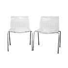 Set of 2 Clear Acrylic Dining Chair Retro Design Chairs Modern Chair 