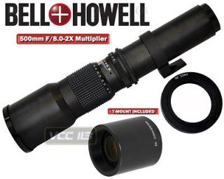 BELL&HOWELL 500mm 1000mm Telephoto Lens W/ CONVERTER FOR SONY A900 A55 