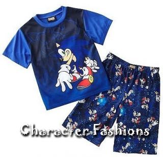 SONIC The Hedgehog Pajamas pjs Size 6 8 10 12 SHIRT SHORTS blue