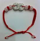 FENG SHUI RED STRING BRACELET WITH JADE 8 EIGHT FOR GOOD FORTUNE 