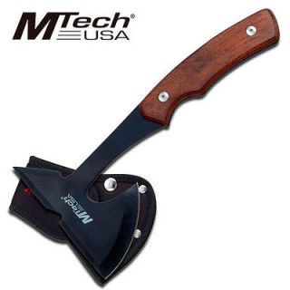 NEW 9 Mtech Full Tang Wood Handle Throwing Tomahawk Axe w/ Sheath