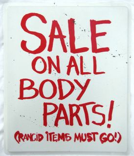 Sale Body Parts Road Sign Zombie Halloween Decoration Prop NEW