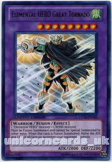 LC02 EN010 Elemental HERO Great Tornado Ultra Rare Mint Yu Gi Oh Card