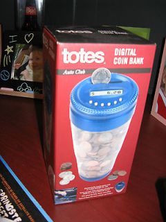 Totes Auto Club Digital Coin Bank Blue Includes Deduction Feature 