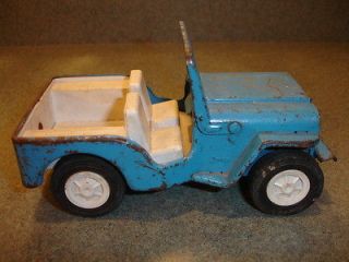   Antique Collectible Pressed Steel & Plastic TONKA Toy Jeep Made In USA