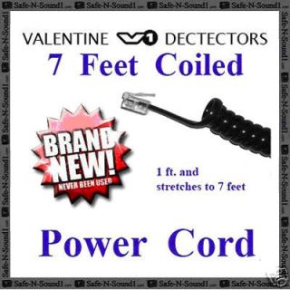NEW Valentine One 1 V1 Radar Coiled Power Cord 7 feet