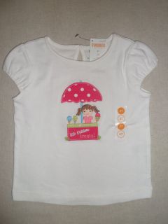 Gymboree ICE CREAM SWEETIE White Pink Girl Cone Treat Stand Tee Top 