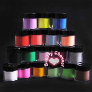 18 Color Jumbo size acrylic UV Powder Glitter Deco Polish Nail Art Kit 