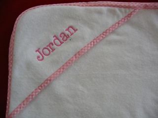 Pottery Barn Kids Gingham Hooded Bath Wrap/Towel JORDAN