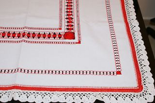 Hand Embroidered Table cloth traditional Ukrainian Drawn Thread Work