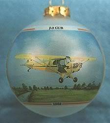 PIPER CUB AIRPLANE LTD ED CHRISTMAS ORNAMENT   USA MADE   NEW IN 