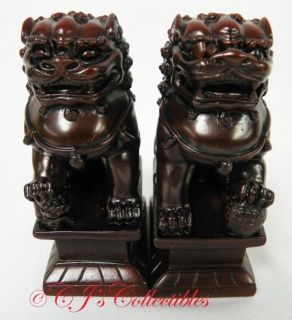 Foo Dog Temple Lions Keiloon Protection Prosperity Statues Red Fu Dogs 