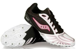Saucony Crescent 2 Sprint Track & Field Shoes / Spikes White/Black/Pi 
