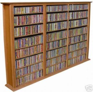 Oak Triple 1392 CD/DVD Media Storage Tower Cabinet