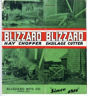 1930s Brochure Blizzard Hay Chopper Canton Ohio