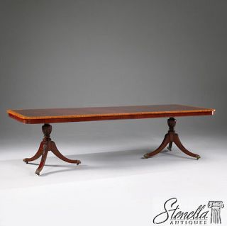   Phyfe style Mahogany Dining Room Table with Cross Banded Top ~ New