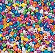 150 Pony Beads   Pearl  Rainbow Multi Colored Crafts