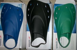 Speedo multi speed training fins convex short open heel blade vents 