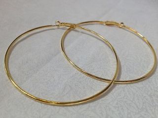70mm Gold Plated Hoop Earrings Basketball Wives 5 Pairs