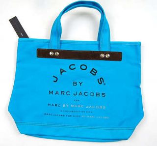 MARC JACOBS Canvas Zip Tote Handbag Purse Turquoise NWT