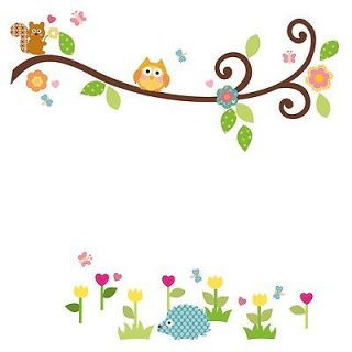 SCROLL BRANCH 65 BiG Wall Stickers Tree Leaves Owl Room Decor Decals 