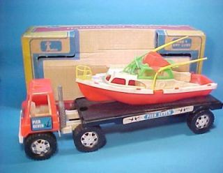 AMLOID FISHING BOAT HAULER TRUCK BOXED VINTAGE 1960s