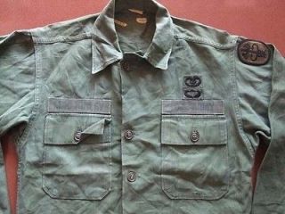 Vietnam War US Army OG 107 Sateen Cotton Shirt with Patch #15