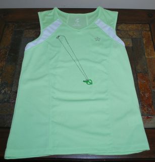   Teen Clothing XL 14/16 Lime Green Athletic Tank Top FRIENDS Necklace