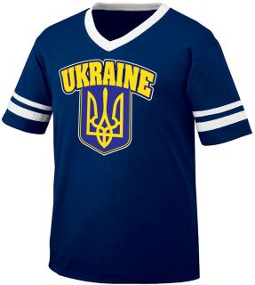 Ukraine Ukrainian Presidential Coat Of Arms Pride Mens Ringer V Neck 