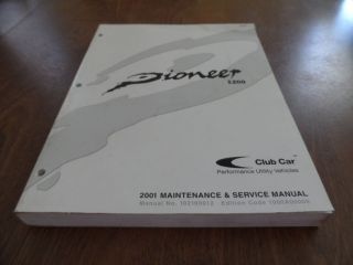 2001 Club Car Pioneer 1200 Golf Cart Golf Car Utility Vehicle Service 