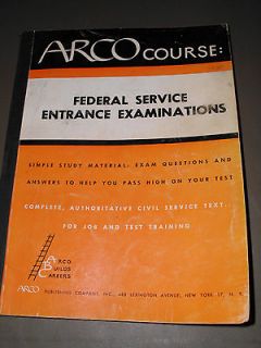 VINTAGE study guide (1961) ARCO Federal Service Entrance Exam w 